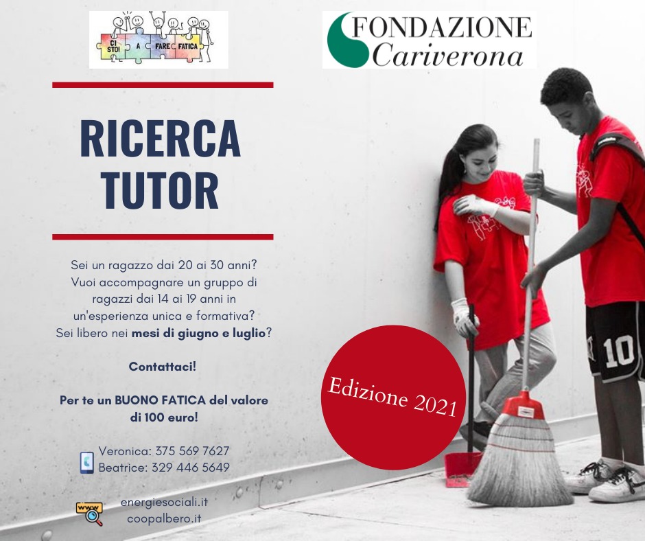 Ricerca Tutor - Progetto "Ci Sto? Affare Fatica!" 2021
